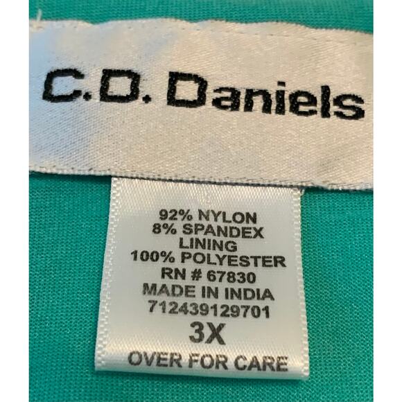 C. D. DANIELS EMBROIDERED PULL-OVER TOP, WOMENS, 3X, MINT GREEN, LINED, DRESSY - Picture 9 of 10
